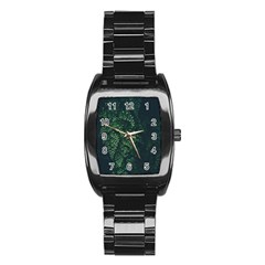 Abstract Art Background Biology Stainless Steel Barrel Watch