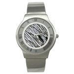 Abstract Background Geometry Block Stainless Steel Watch Front