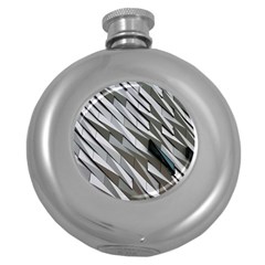 Abstract Background Geometry Block Round Hip Flask (5 Oz)