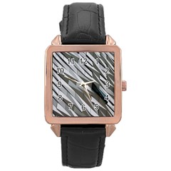 Abstract Background Geometry Block Rose Gold Leather Watch  by Amaryn4rt