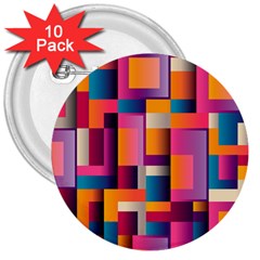 Abstract Background Geometry Blocks 3  Buttons (10 Pack) 