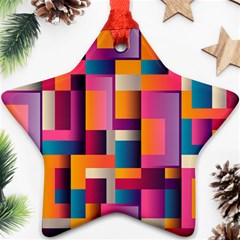 Abstract Background Geometry Blocks Star Ornament (two Sides) by Amaryn4rt