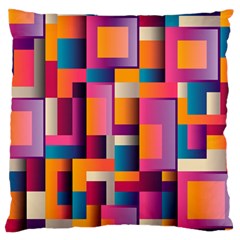 Abstract Background Geometry Blocks Large Flano Cushion Case (two Sides) by Amaryn4rt