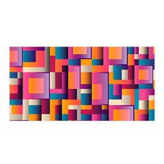 Abstract Background Geometry Blocks Satin Wrap by Amaryn4rt