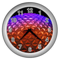 Abstract Ball Colorful Colors Wall Clocks (silver) 