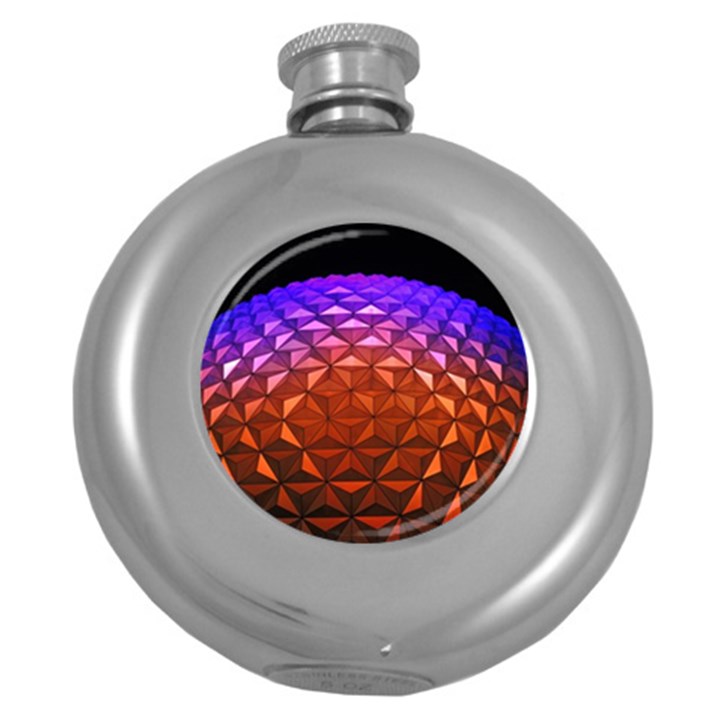 Abstract Ball Colorful Colors Round Hip Flask (5 oz)