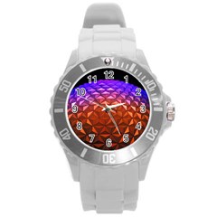 Abstract Ball Colorful Colors Round Plastic Sport Watch (l)