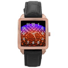 Abstract Ball Colorful Colors Rose Gold Leather Watch 