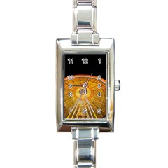 Abstract Blur Bright Circular Rectangle Italian Charm Watch