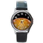 Abstract Blur Bright Circular Round Metal Watch Front