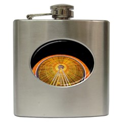 Abstract Blur Bright Circular Hip Flask (6 Oz) by Amaryn4rt