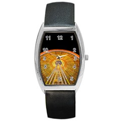 Abstract Blur Bright Circular Barrel Style Metal Watch