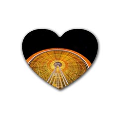 Abstract Blur Bright Circular Rubber Coaster (heart) 