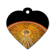 Abstract Blur Bright Circular Dog Tag Heart (one Side)