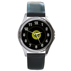 Abstract Futuristic Lights Dream Round Metal Watch