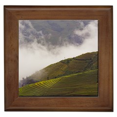 Agriculture Clouds Cropland Framed Tiles by Amaryn4rt