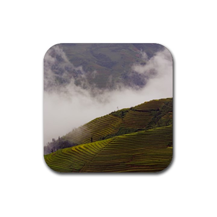 Agriculture Clouds Cropland Rubber Coaster (Square) 