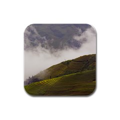 Agriculture Clouds Cropland Rubber Square Coaster (4 Pack)  by Amaryn4rt