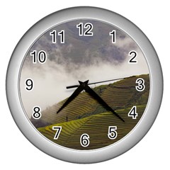 Agriculture Clouds Cropland Wall Clocks (silver) 