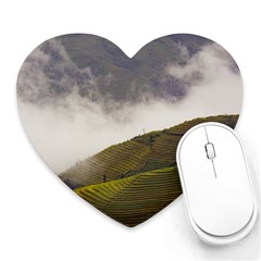 Agriculture Clouds Cropland Heart Mousepads by Amaryn4rt