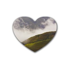 Agriculture Clouds Cropland Heart Coaster (4 Pack)  by Amaryn4rt