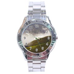 Agriculture Clouds Cropland Stainless Steel Analogue Watch