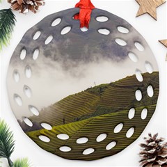 Agriculture Clouds Cropland Round Filigree Ornament (two Sides)