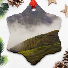 Agriculture Clouds Cropland Snowflake Ornament (two Sides)