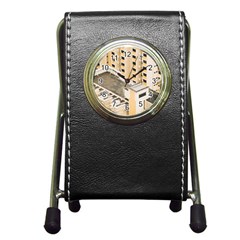 Apartments Architecture Building Pen Holder Desk Clocks