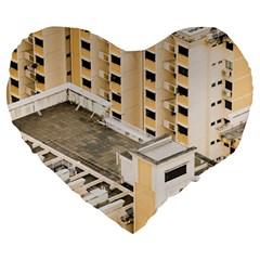 Apartments Architecture Building Large 19  Premium Flano Heart Shape Cushions