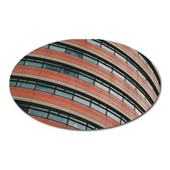 Architecture Building Glass Pattern Oval Magnet