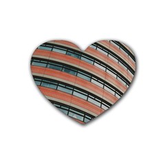 Architecture Building Glass Pattern Rubber Coaster (Heart) 