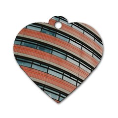 Architecture Building Glass Pattern Dog Tag Heart (two Sides) by Amaryn4rt