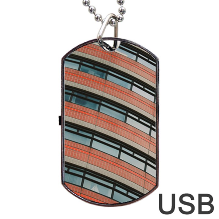 Architecture Building Glass Pattern Dog Tag USB Flash (One Side)