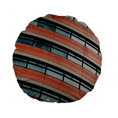 Architecture Building Glass Pattern Standard 15  Premium Round Cushions