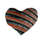 Architecture Building Glass Pattern Standard 16  Premium Heart Shape Cushions Back