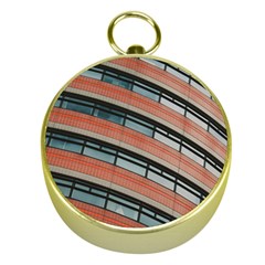 Architecture Building Glass Pattern Gold Compasses