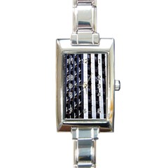 Architecture Building Pattern Rectangle Italian Charm Watch