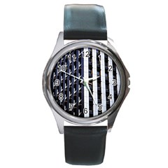 Architecture Building Pattern Round Metal Watch by Amaryn4rt