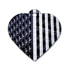 Architecture Building Pattern Dog Tag Heart (one Side)