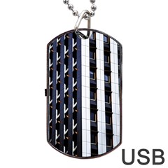 Architecture Building Pattern Dog Tag Usb Flash (one Side)