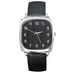 Background Lines Design Texture Square Metal Watch