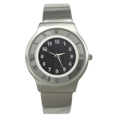 Background Lines Design Texture Stainless Steel Watch