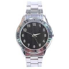 Background Lines Design Texture Stainless Steel Analogue Watch