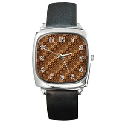 Background Structure Square Metal Watch