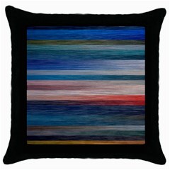 Background Horizontal Lines Throw Pillow Case (Black)