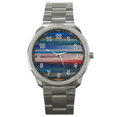 Background Horizontal Lines Sport Metal Watch