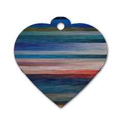 Background Horizontal Lines Dog Tag Heart (One Side)