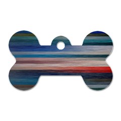 Background Horizontal Lines Dog Tag Bone (Two Sides)