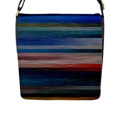 Background Horizontal Lines Flap Messenger Bag (L) 